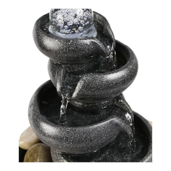  11 2/5” H 5-Tier Relaxation Water Fountain with L - Picture 7 of 10
